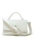 ZANELLATO 068090-0740000-Z1160 WHITE LINO POSTINA CAYMAN S LEATHER HANDBAG