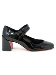 CHRISTIAN LOUBOUTIN 1220145 B439 BLACK PATENT/LINING MISS JANE 55 PUMPS