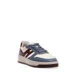 Sneakers Basket In Pelle Avio E Bordeaux