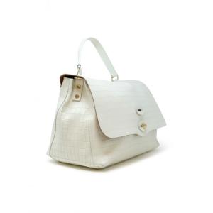 ZANELLATO 068090-0740000-Z1160 WHITE LINO POSTINA CAYMAN M LEATHER HANDBAG