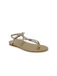 ROBERTO DEL CARLO 11109 BRONZE LEATHER FLAT SANDALS