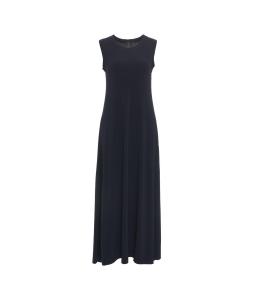 Maxi dress with raw-cut hem