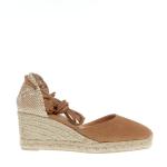 Espadrillas Zeppa 70 Mm Camoscio Beige