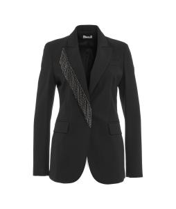 Blazer with rhinestone fringing