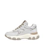 Sneakers Hyperactive In Pelle Bianca E Platino