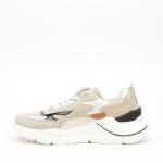 Sneakers D.a.t.e. Fuga In Camoscio E Tessuto Beige