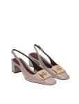 Tory burch georgia leather slingback with logo plate