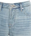 Denim shorts with frayed hem 