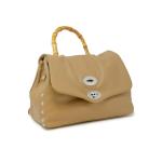 ZANELLATO 068010-0950000-Z0260 BROWN CAPPUCCINO POSTINA DAILY S  BAMBOO LEATHER HANDBAG