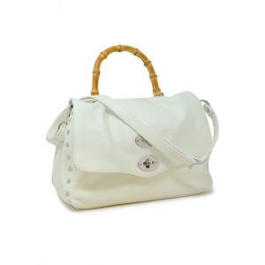 ZANELLATO 068010-0950000-Z1190 WHITE POSTINA DAILY S  BAMBOO LEATHER HANDBAG