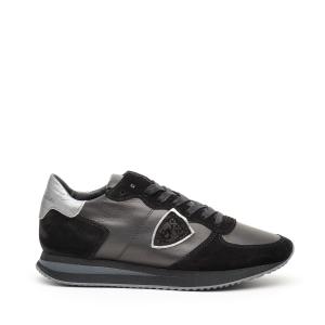 Sneakers Philippe Model Tzld In Camoscio E Pelle Nero