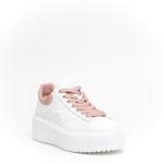 Sneakers Hogan H-stripes In Pelle Bianco E Rosa