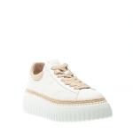 H Stripes In Pelle Bianca Impunture Beige