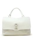 ZANELLATO 068090-0740000-Z1160 WHITE LINO POSTINA CAYMAN M LEATHER HANDBAG