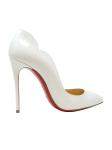 CHRISTIAN LOUBOUTIN 1190911 W222 WHITE PATENT LEATHER HOT CHICK 100 PUMPS