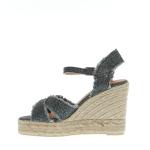 Espadrillas Zeppa 110 Mm Incrocio Tessuto Grigio