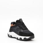 Sneakers Hogan Hyperactive In Camoscio E Tessuto Nero