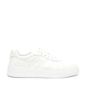 Sneakers Hogan H630 In Pelle E Glitter Bianco