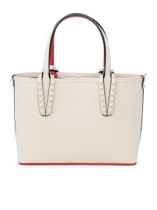 CHRISTIAN LOUBOUTIN 1235336 W514 LECHE LEATHER CABATA E/W MINI CALF PARIS LOUBINTHESKY PRINT HANDBAG