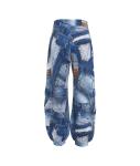 Jogger pants in denim print 