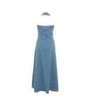 Halterneck dress in denim