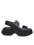 Vic matie' travel sandal in black leather