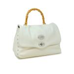 ZANELLATO 068010-0950000-Z1190 WHITE POSTINA DAILY S  BAMBOO LEATHER HANDBAG