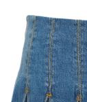 Denim skirt with flounces  