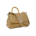 ZANELLATO 068010-0950000-Z0260 BROWN CAPPUCCINO POSTINA DAILY S  BAMBOO LEATHER HANDBAG