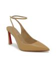 CHRISTIAN LOUBOUTIN 1240673 Y400 BEIGE LEATHER CONDORA STRAP 85 PUMPS