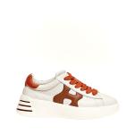 Sneakers Rebel In Pelle Burro E Arancio