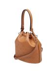 Tory burch monogram leather bucket bag leather color