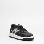 Sneakers Hogan H630 In Pelle E Glitter Nero E Argento