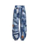 Jogger pants in denim print 