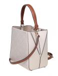 Tory burch mcgraw small bucket bag in ivory color monogram fabric