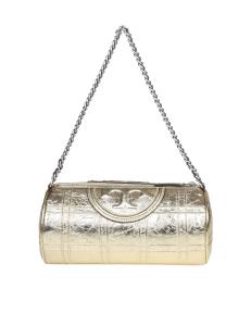 Tory burch fleming cylinder bag in metallic leather