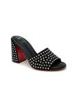 CHRISTIAN LOUBOUTIN 1240729 T023 BLACK SUEDE JANE MULE STRASS BOUM 85 SANDALS