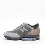 Sneakers Hogan Interactive In Camoscio E Tessuto Grigio