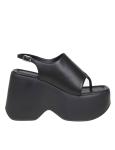 Vic matie' black leather thong sandals