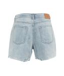 Denim shorts with frayed hem 