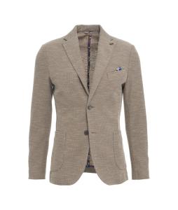 Single-breasted blazer with tuck-in scarf