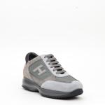 Sneakers Hogan Interactive In Camoscio E Tessuto Grigio