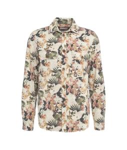 Overshirt with tropical print 