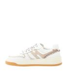 Basket In Pelle Bianca Impunture Beige