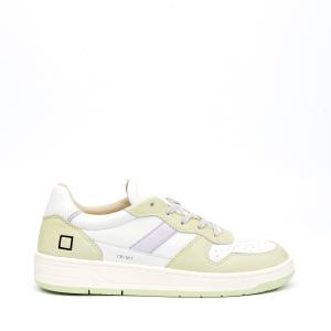 Sneakers D.a.t.e. Court 2.0 In Pelle Bianco E Color Menta