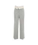 Wide leg trousers in pinstripe