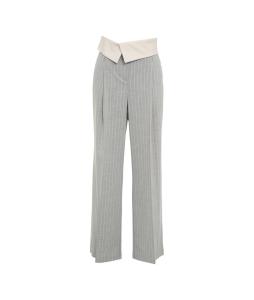 Wide leg trousers in pinstripe