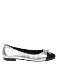 Tory burch cap-toe ballerina in metallic leather