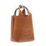 H-bag Mini Shopping Cuoio E Celeste