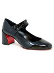 CHRISTIAN LOUBOUTIN 1220145 B439 BLACK PATENT/LINING MISS JANE 55 PUMPS